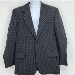 Vito Rufolo Men Made Italy Grey Wool Firenze Blazer Sport Jacket Size 40L Plaid